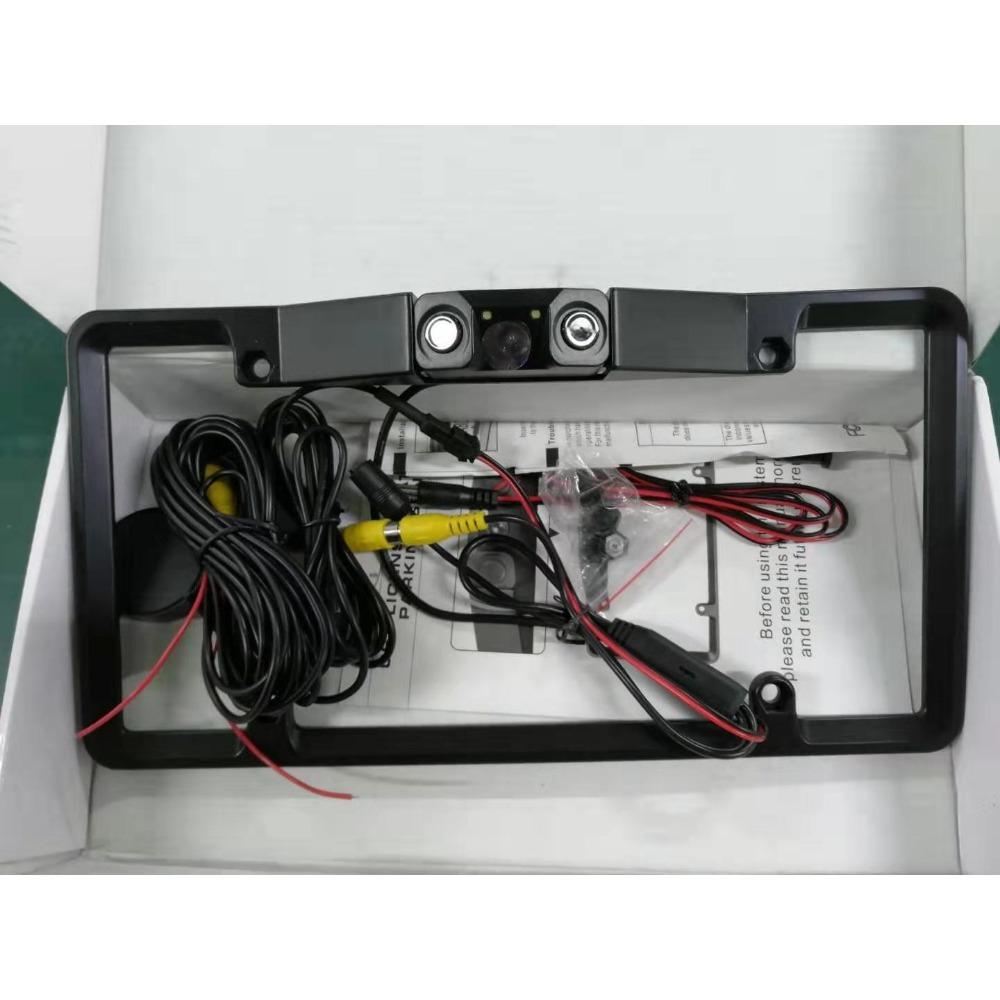 Рамка Driintel с 2 ультразвуковыми датчиками и 1 камерой, парковочный сенсор, светодиодный радар заднего хода, американский номерной знак автомобиля