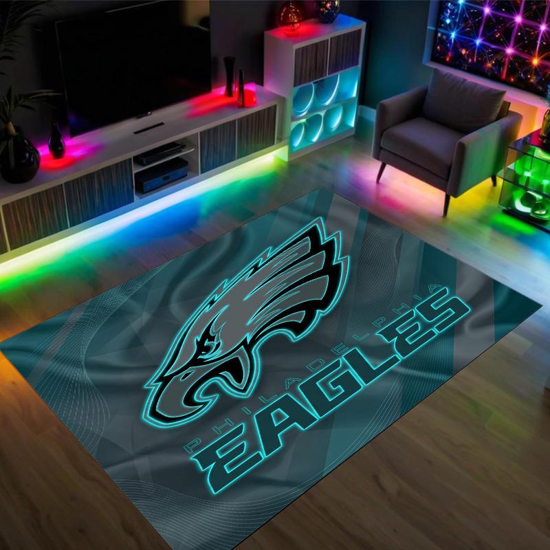 Дизайн Philadelphia Eagles Кристальный Велюровый Ковер Уютный Не?Нескользящий ковер с принтом для спальни, гостиной, прихожей