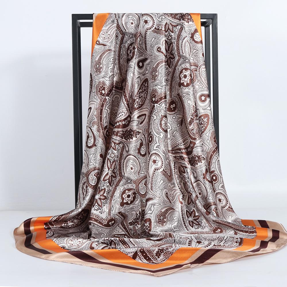 High-quality Luxurious Silk Scarves Headband Scarfs Neck Scarf For Women Chain Silk Scarf Women's Decorative Shawl