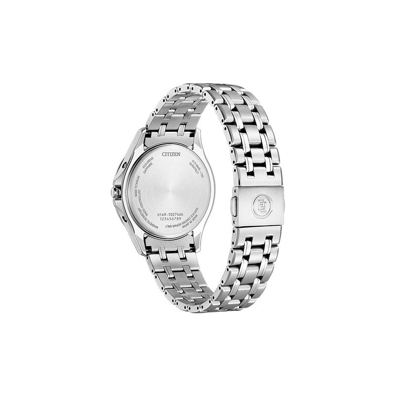 Citizen Серия Eco-Drive Водонепроницаемость 50 метров Солнечный Кварцевый Титановый Ремешок 38 мм Мужские Часы Черный Циферблат CB1080-52F