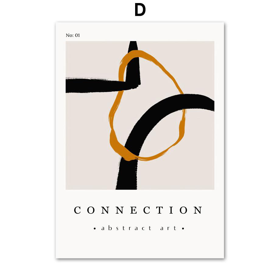 Камышовые растения Пляжный Бохо Абстрактные линии Тыква Постеры и Принты Бежевое настенное искусство Холст Картина для гостиной Домашнее украшение