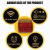 Беспроводной магнитный задний фонарь для прицепа, водонепроницаемый, перезаряжаемый, задний фонарь, сигнальная лампа, стоп-сигнал, светоотражающая линза для грузовика