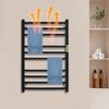 Stainless Steel Towel Warmer Rack,Black Rectangular Wall Mounted Towel Warmer with Timer Screw-In for Bathroom