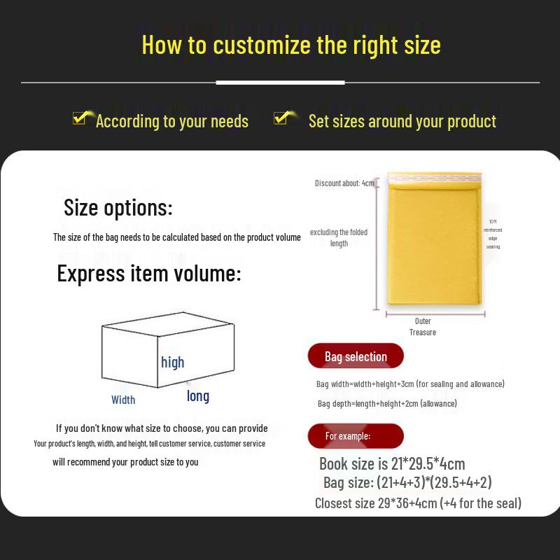 Yellow Kraft Bubble Mailers - Thick, Shockproof, Self-Adhesive Foam Envelopes for Secure Shipping