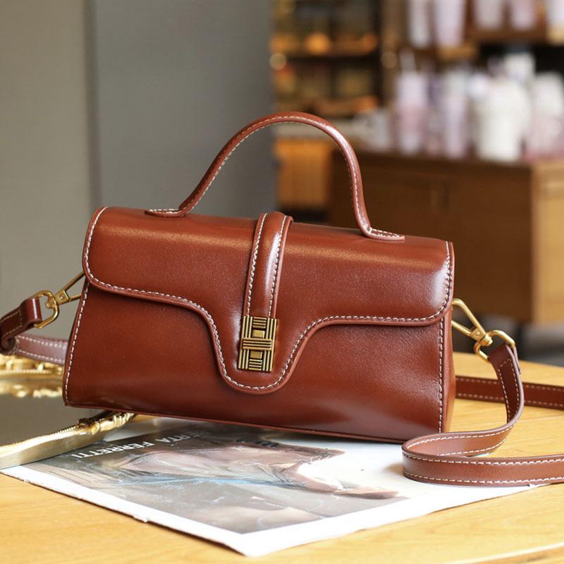 Women's Genuine Leather Retro Crossbody Handbag - 2025 High-End Style