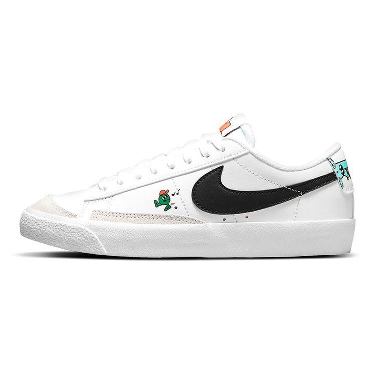 Nike Детские кроссовки Blazer Low 77 GS The World Is Your Playground Белый Ярко-Малиновый Стадионно-Зеленый DJ5201-106