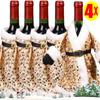 Christmas Wine Bottle Cover Plush Sequins Dress Wine Bottle Bag Clothes Bottles Bags Dinner Table Decor New Year Party Supplies