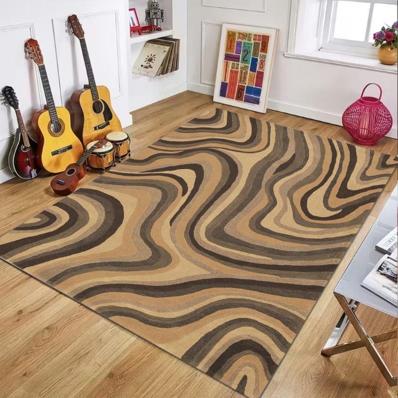 Irregular Geometry Stripes Living Room Carpet Modern Nordic Style Home Decor Area Rug Soft Non-slip Floor Mat for Bedroom