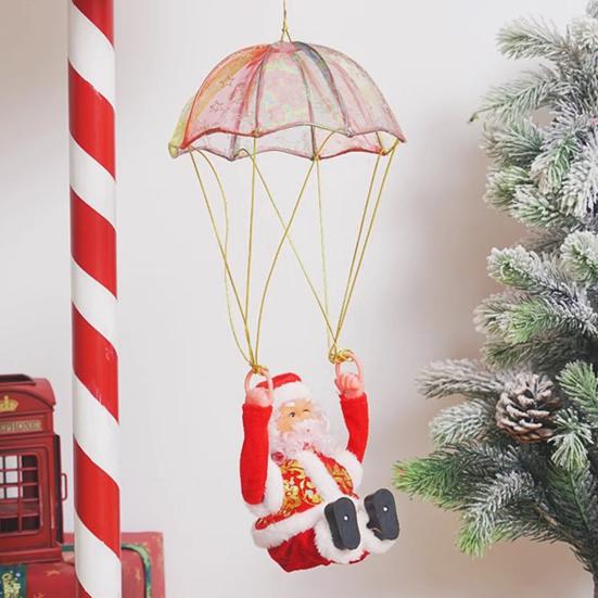 Санта-Клаус Музыкальная кукла Рождественский Санта, поднимающийся по лестнице, бусины, подвесное украшение, электрический ребенок