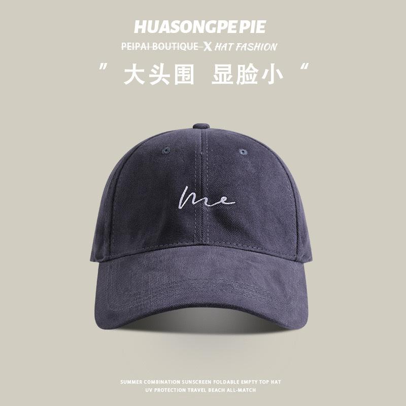 Hat women's sunshade large head circumference baseball cap men's trendy niche styleclassyeasiest for match sports k-style peaked 