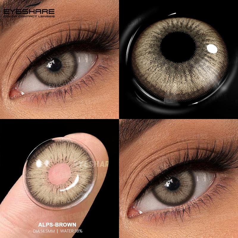Eyeshare Голубые цветные контактные линзы Натуральные коричневые линзы для макияжа глаз Серые линзы Корейские мягкие линзы Ежегодная косметика для женщин