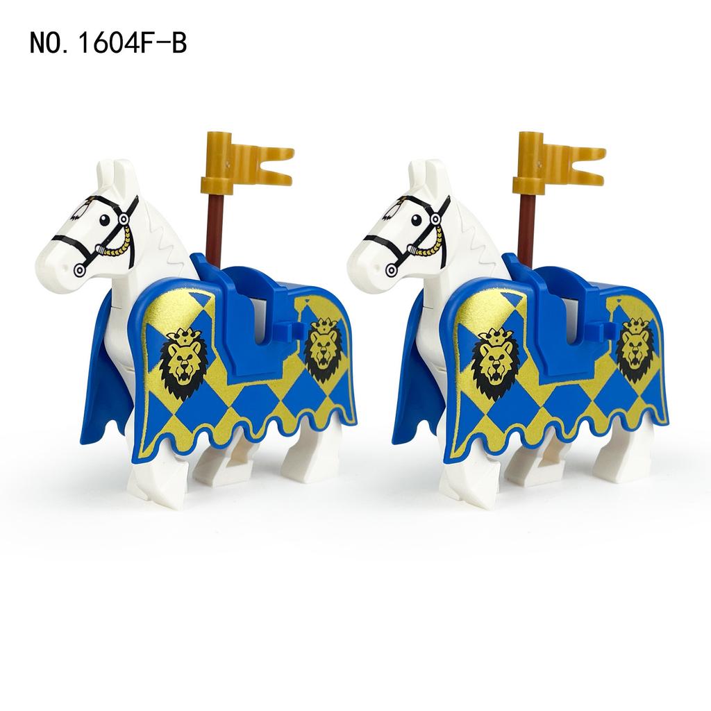 Horse Robe Team Blue Lion Red Lion Black Hawk 1604F Children'S Assembled Building Block Toy Board Accessories