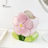 Ceramic Flower Pen Holder Handmade Tulip Cosmetic Storage Box Makeup Brush Organizer Flower Pencil Holder for Home Office Desk