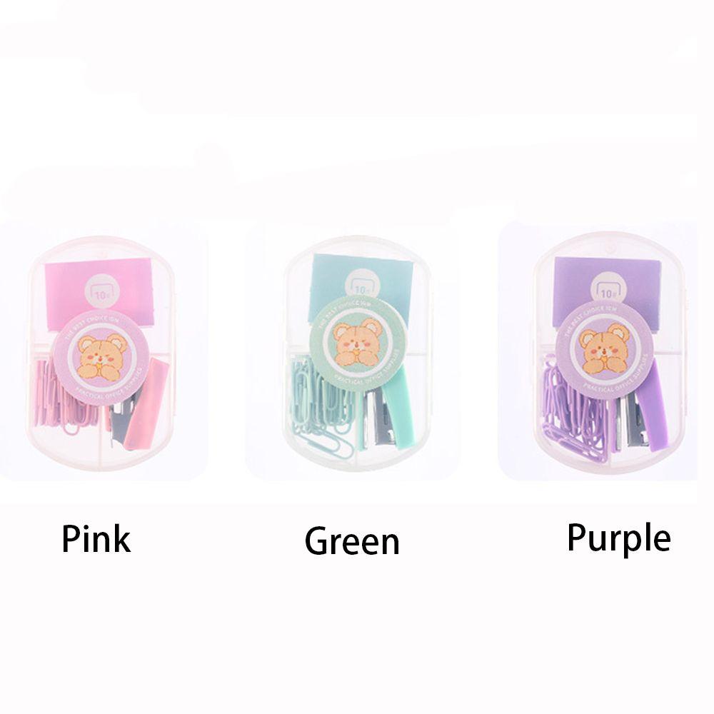 Cute Mini Morandi Color Student Supplies Stapler Set With Staples Binding Tools