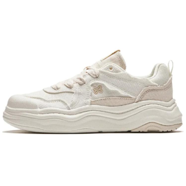 Anta Lava Cake Comfortable Non-Slip Shock Absorbing Low-Top Sneakers Women Sneakers White Gray 122428060-1
