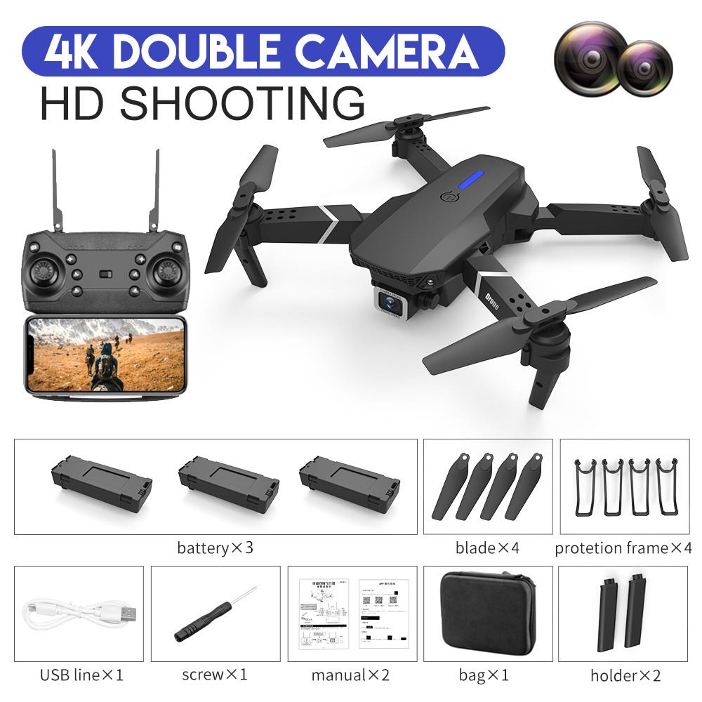 2024 New RC Drone 4K Wide Angle High List/Dual Camera Optical Flow Positioning WiFi FPV Helicopter Foldable Selfie Quadcopter Toy Gift