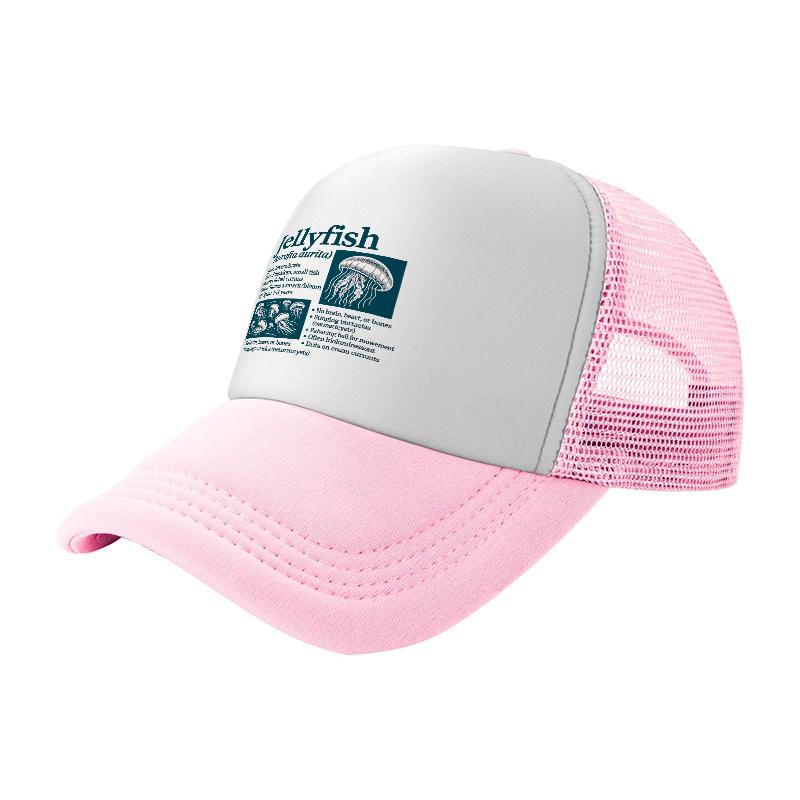 Jellyfish Science Design Mesh Trucker Hat Breathable Baseball Cap for Outdoor Activities and Nature Enthusiasts
