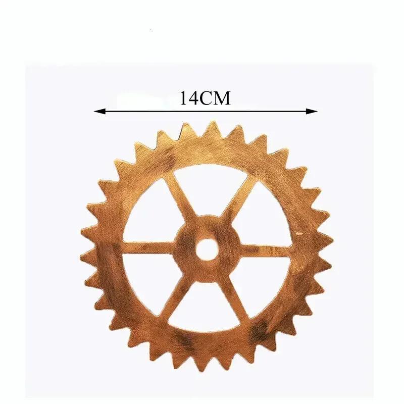 Винтажное золотое деревянное колесо стимпанк шестерня скульптура шестерня ретро дизайн украшения бар паб настенный декор шестеренка деревенское декоративное деревянное ремесло