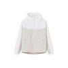 Contrast Color Hooded Woven Sports Running Windbreaker Women Outerwear Paper-White Chalk-White 162417623S-1