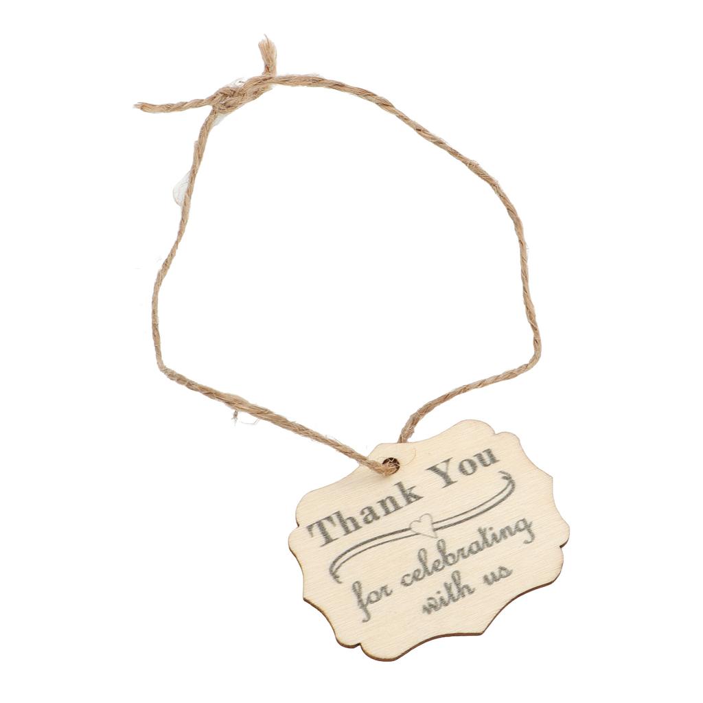 20 Sets Wood Thank You Tag Crafts Wooden Thanksgiving Gift Wrapping Tag Card Decoration with Rop