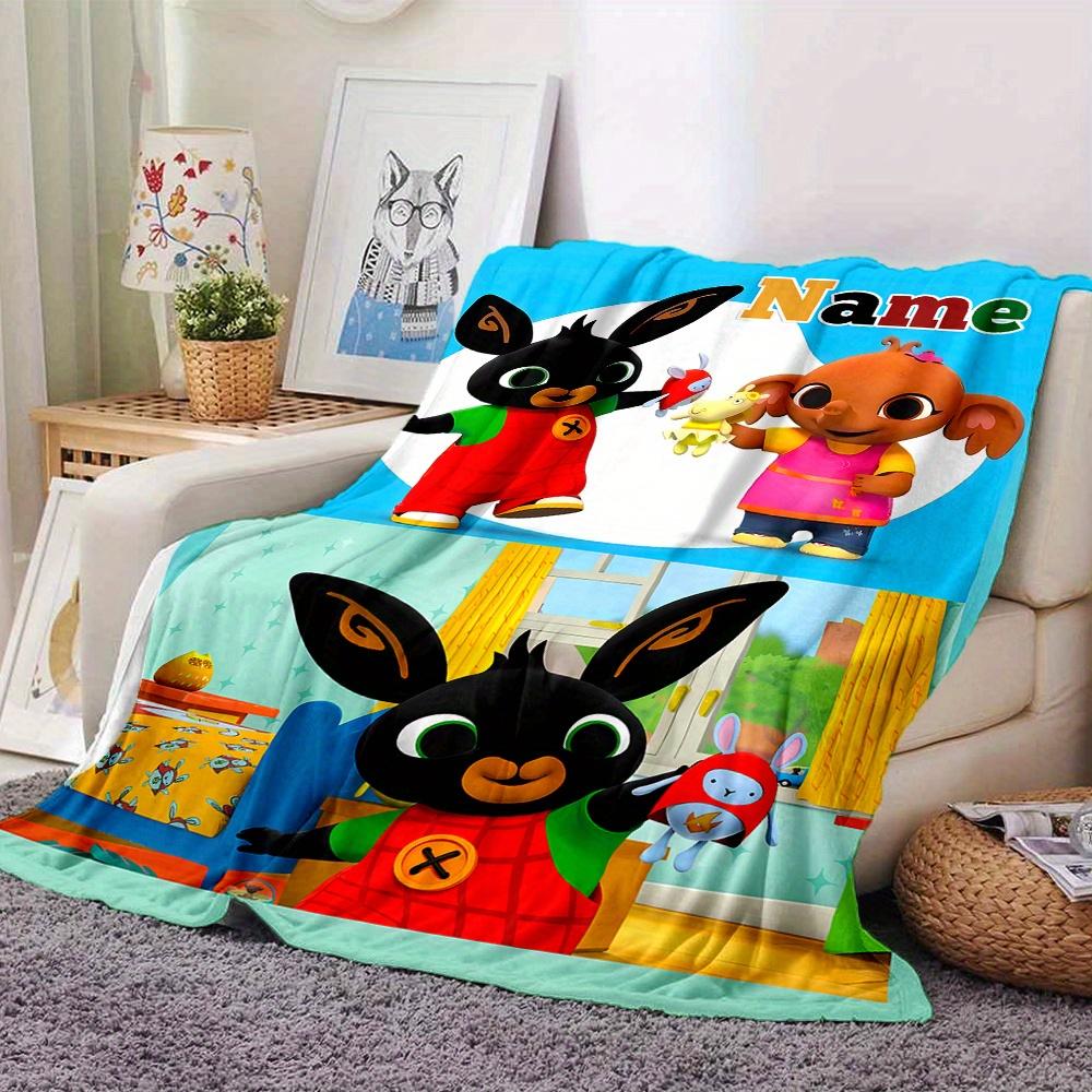 Bing Bunny And Noodle Blanket With Customizable Name Comfortable In All Seasons Suitable For Sofas Beds Travel Camping And Office Decoration Perfect