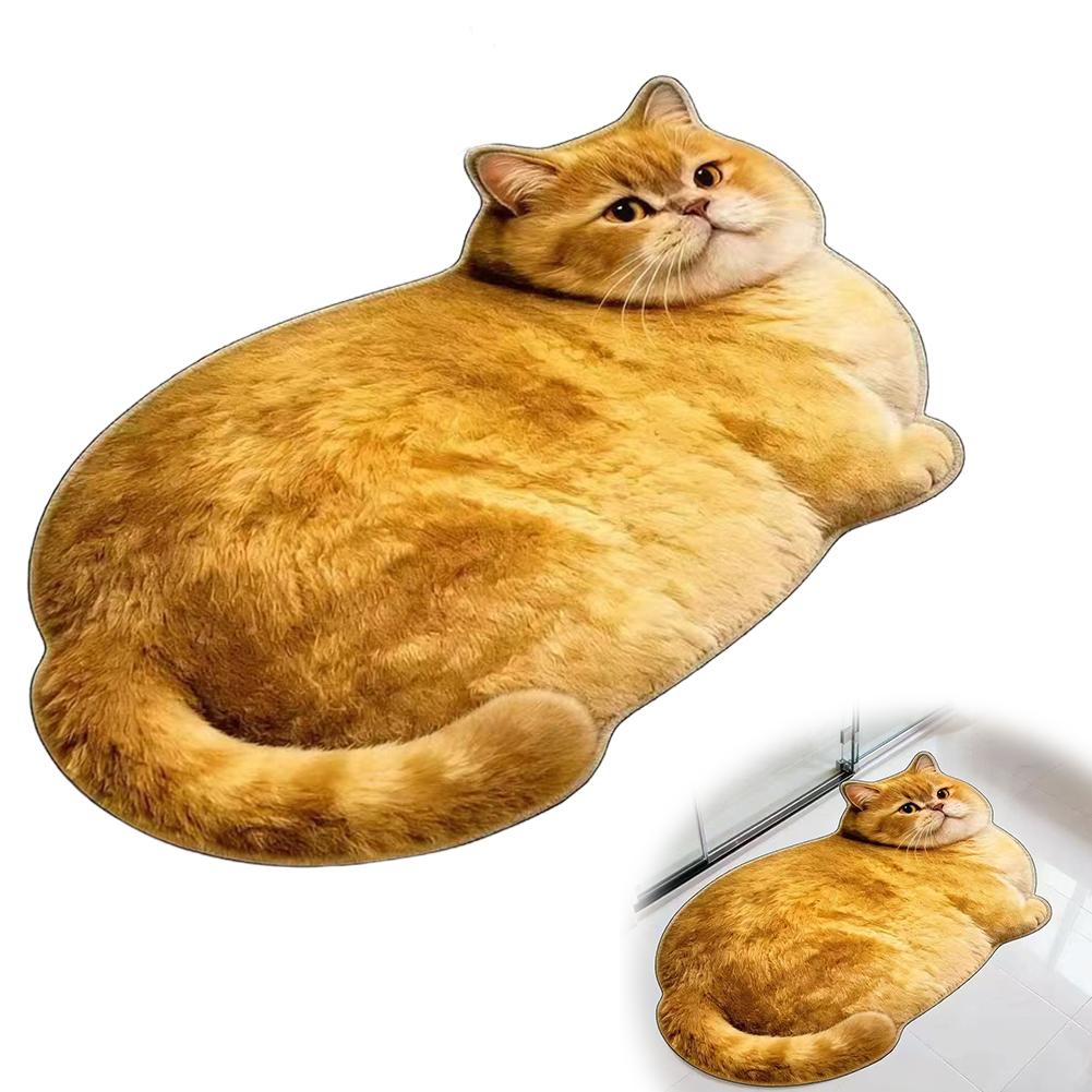 Милый кошачий коврик для ванной Супервпитывающий Нескользящий 3D-формат животного Коврик для ванной Быстросохнущий Коврик перед дверью туалета для любителей кошек Домашний декор
