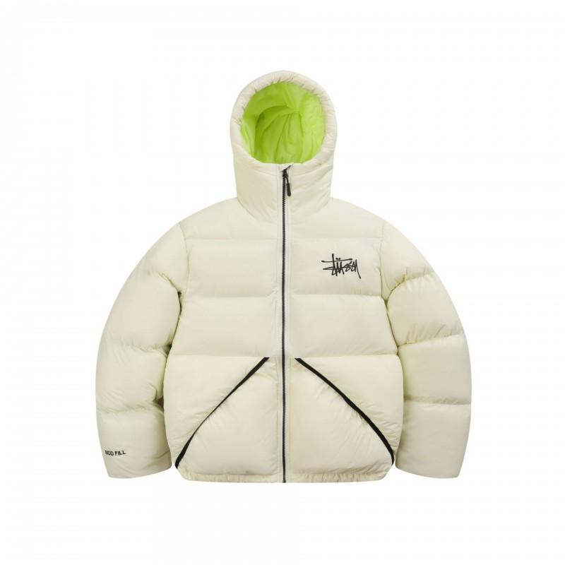 Embroidered Hooded Puffer Jacket Winter Streetwear Loose Fit Couple Coat