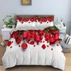 Red Rose King Queen Duvet Cover Romantic Flower Bedding Set Valentine's Day Quilt Cover Couples Floral Polyester Comforter Cover