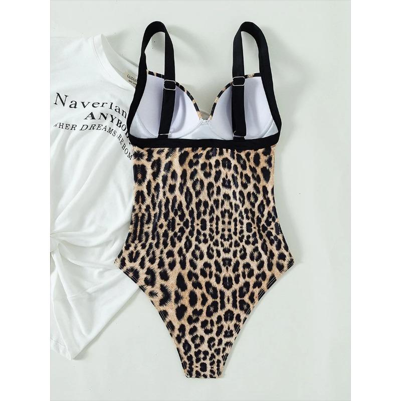 2025 Leopard Swimsuit Women One Piece Sexy Brazilian Swimwear Female Push Up Bathing Swimming Suit Summer Beachwear Bodysuit