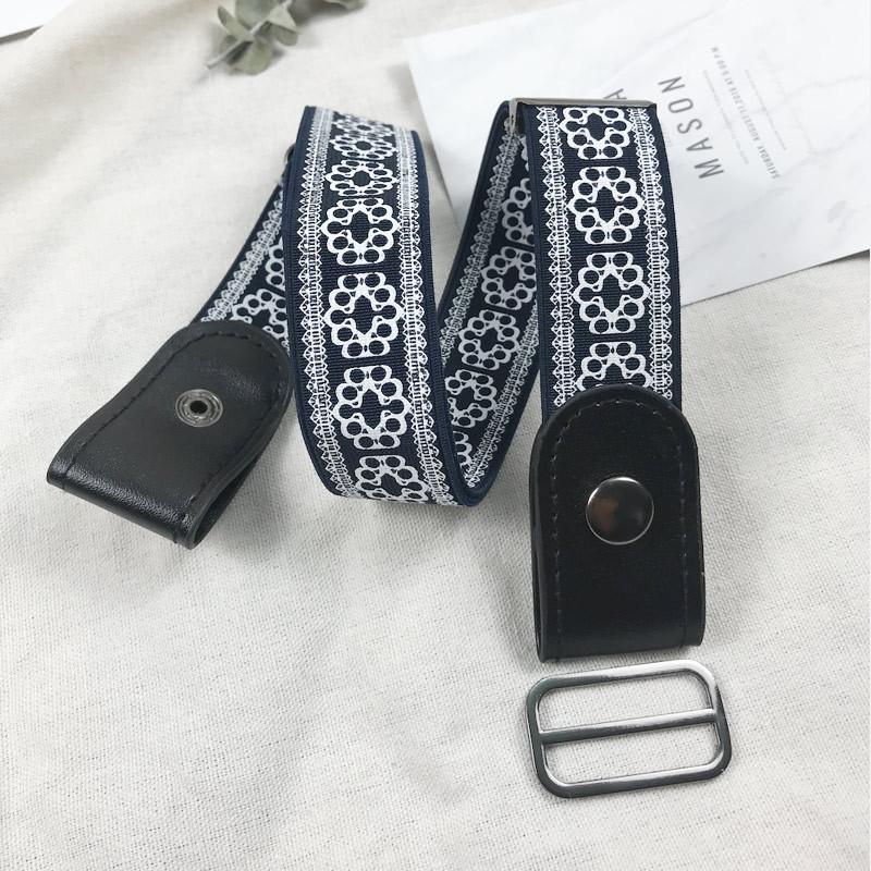 Невидимый ленивый пояс женский эластичный джинсовый ремень простой высокая плотность тянется как растягивающаяся пряжка бесплатно