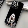 The-Clowns-horrors-T-Terrifier Transparent Back Phone Case For iPhone 17 16 15 13 12 11 14 Pro Max Mini Plus Silicone Bumper