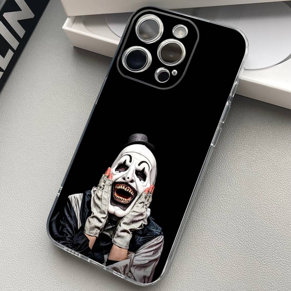The-Clowns-horrors-T-Terrifier Transparent Back Phone Case For iPhone 17 16 15 13 12 11 14 Pro Max Mini Plus Silicone Bumper