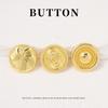5pcs Round Gold Button High-End Coat Trench Coat Button Suit Sweater Small Fragrant Style Jacket Metal Button Women
