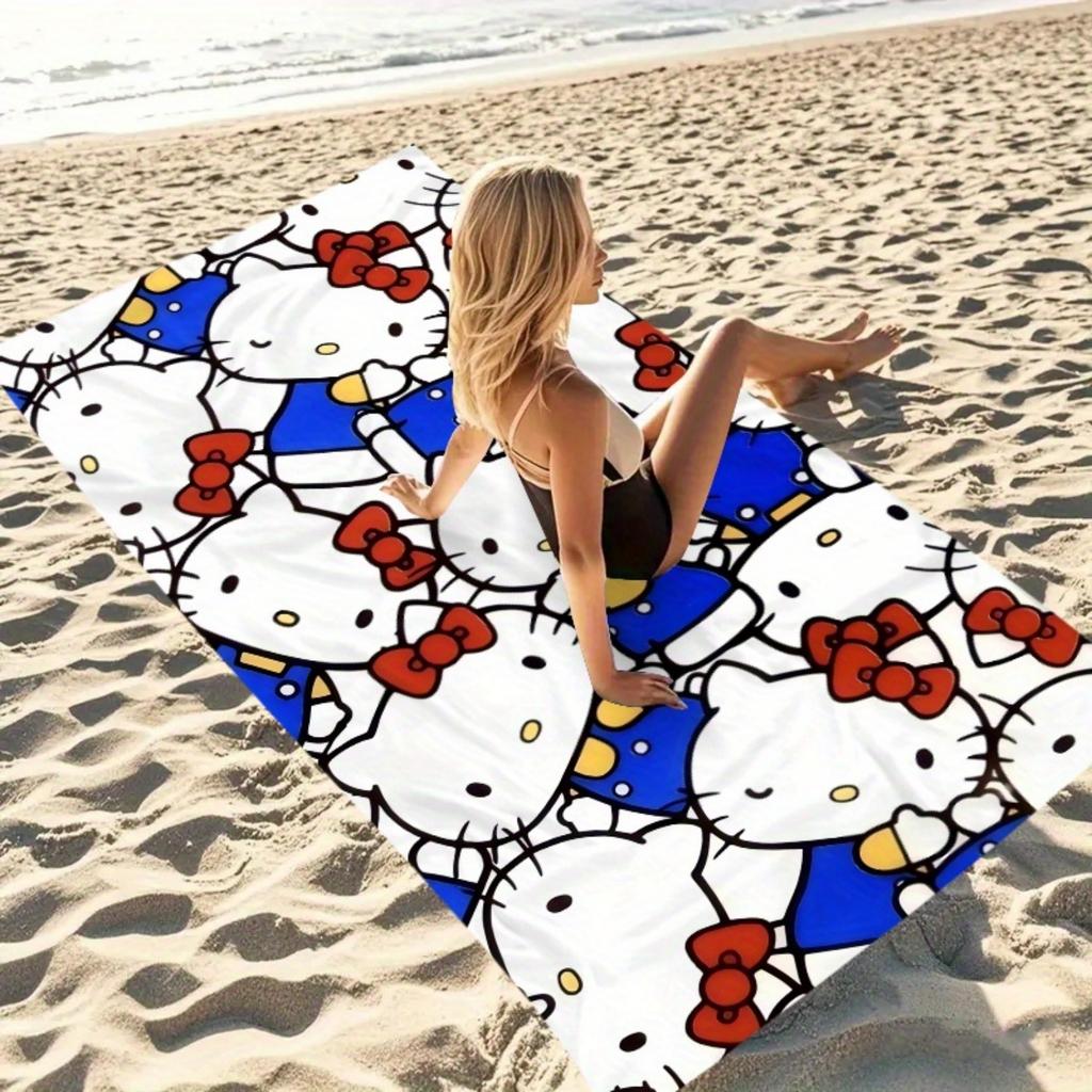 1 шт. для Hello Kitty Пляжное полотенце, Модное водопоглощающее быстросохнущее цельное пляжное полотенце большого размера