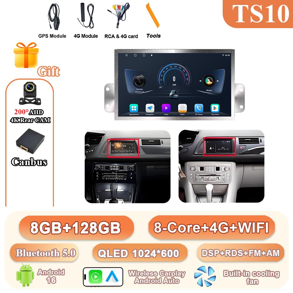 Car Radio Carplay Android Auto For Citroen C5 X7 Multimedia Video Player touch screen Navigation GPS Auto stereo 4G+WIFI No 2DIN