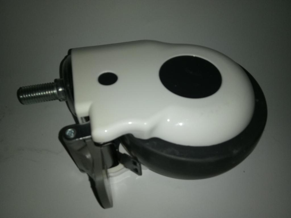 Медицинские поворотные колеса больничного класса с резьбовым штоком и тормозом - Размеры 12×30, 14×30, 16×30