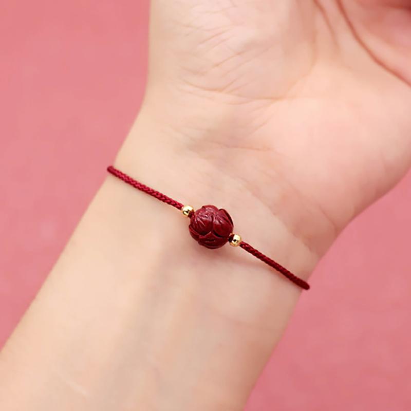 Сплетенный вручную фиолетовый киноварный браслет на удачу ручной работы, браслеты из красной веревки, размер регулируется