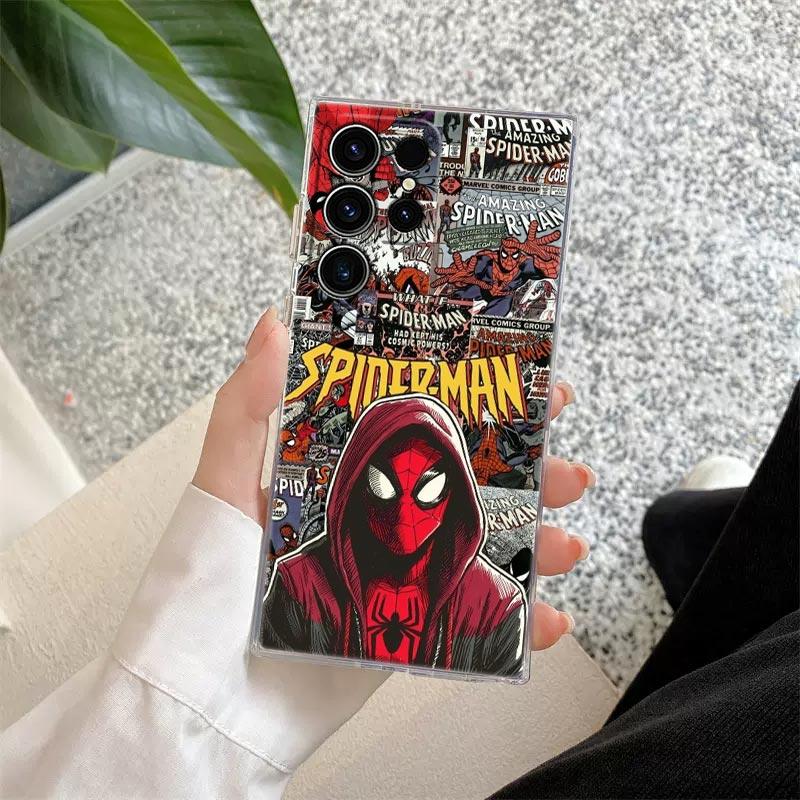 Прозрачный чехол Marvel Человек-Паук для Samsung Galaxy S26 S25 Ultra S24 S22 S26 Plus S20 S23 S21 S25 FE 5G Прозрачная накладка