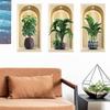 3D Акварельные Наклейки на Стену с Растениями, Декор Горшечных Растений, Самоклеящиеся Листья Лиан для Декора Стен Гостиной, Спальни
