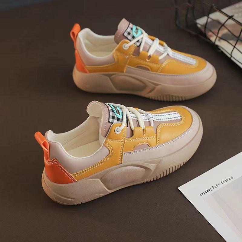 Новая повседневная обувь с цветовыми блоками, модная универсальная обувь, дышащие кроссовки с низким верхом на шнуровке
