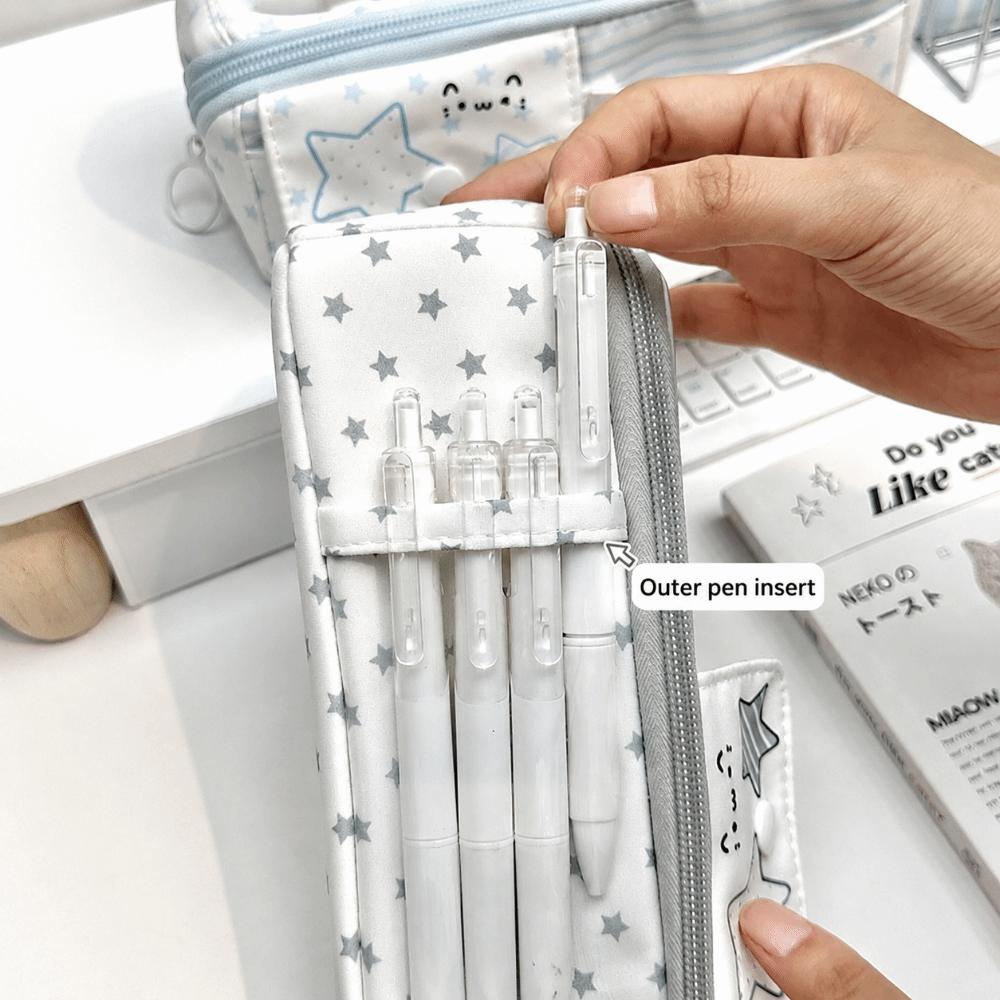 Large Capacity Pencil Case Multi Compartment Stationery Bag Portable Pencil Pouch  Gift