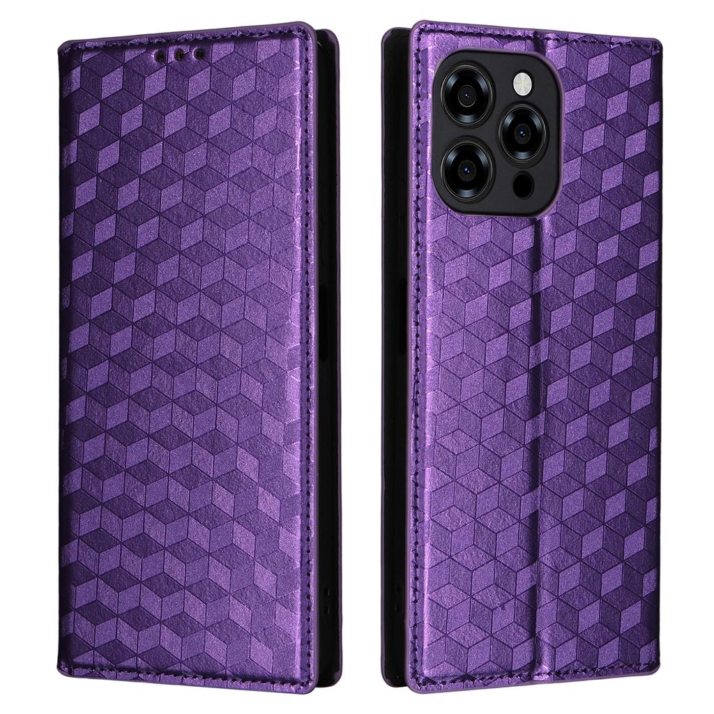 For Doogee Note 58 Pro/Note 58 Case Wallet Rhombus Imprinted Leather Phone Cover