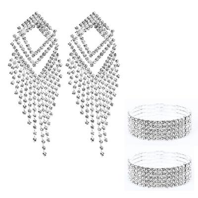 VanFROSTED Crystal Сценическое боди для бальных танцев Лучший Япония Сверкающий браслет со стразами Качающийся Год 674 Серьги, Бикини, Фитнес, Аксессуары, Большой, Длинный,