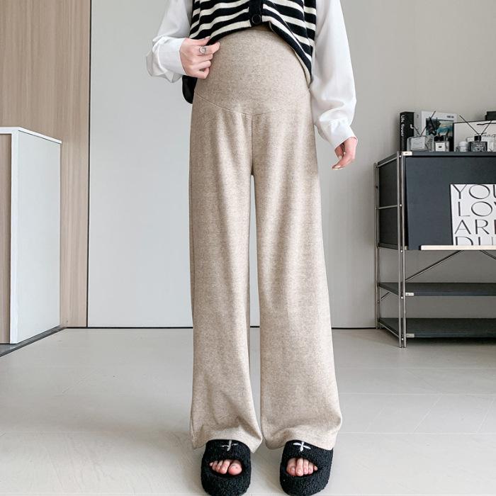 High-Waist Maternity Wide-Leg Trousers - Autumn/Winter Cashmere Blend