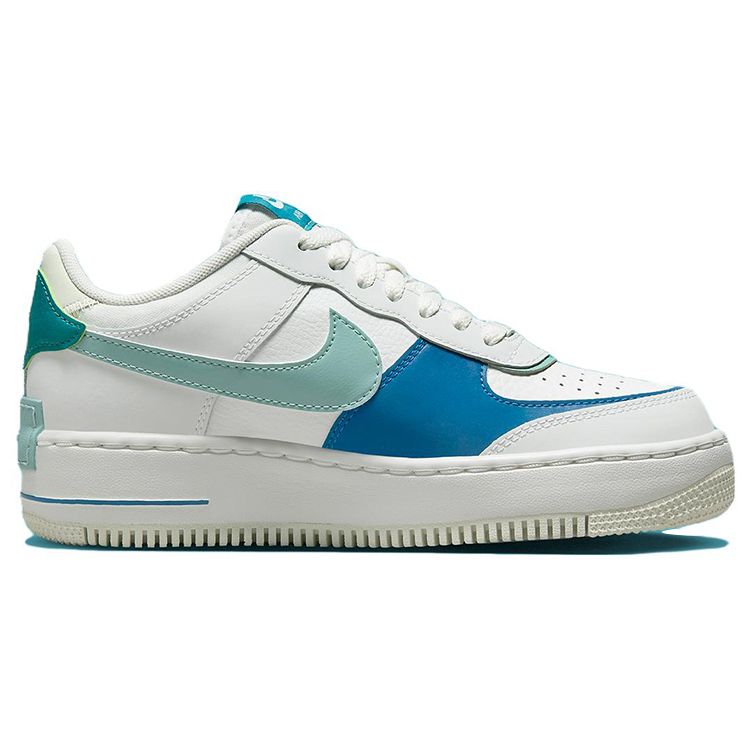 Nike Женские кроссовки Air Force 1 Shadow White Industrial Blue Teal Summit-White Geode-Teal Mineral DZ1847-101