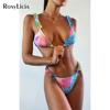 5 Colors Sexy Ruffled Frilled Tie Dye Bikini Female Swimsuit Women Swimwear Two-pieces Bikini Set Bather Bathing Suit
