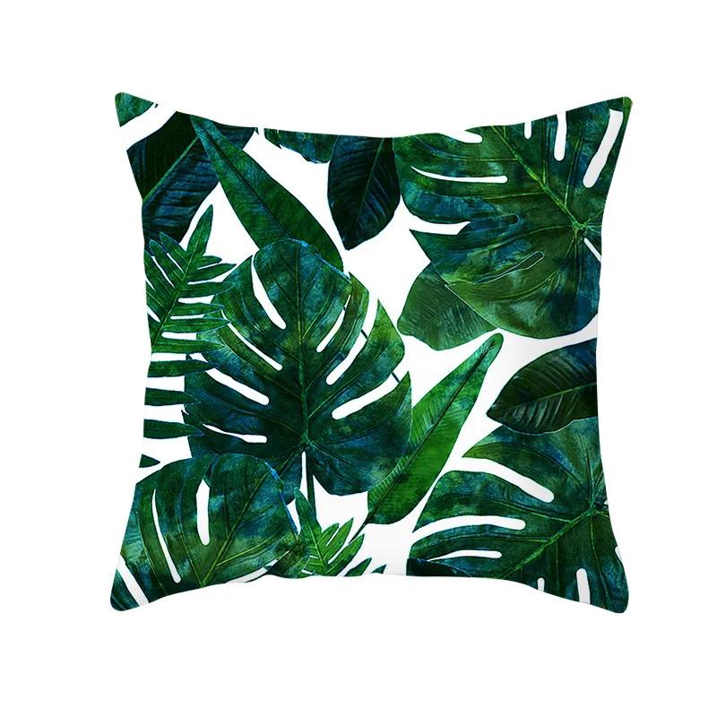 Tropical Pillow Cover Polyester Printed Leaf Cushion Case Sofa Home Decor xcm Bedroom Living Room Throw Pillowcase Gift