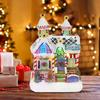 Рождественский пряничный домик, коллекционное здание, работающее от батареек, рождественское деревянное украшение для домашнего декора, праздничный декор