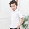 Белая хлопковая рубашка с коротким рукавом для мальчиков для летней школьной формы, для выступлений