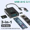 M.2 NVMe NGFF SSD Enclosure 10Gbps USB 3.1 To M.2 NVMe NGFF SSD Hard Drive Adapter Converter Support SD TF Card Reader Direct Insertion